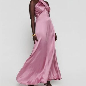 Reformation Pink Valeria Silk Maxi Dress